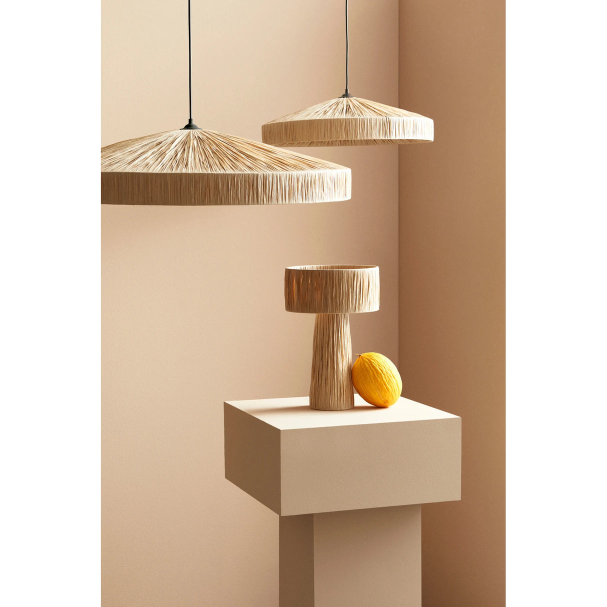 Tischlampe Kanda Natur Höhe 38cm - ZEN ZONE Furniture