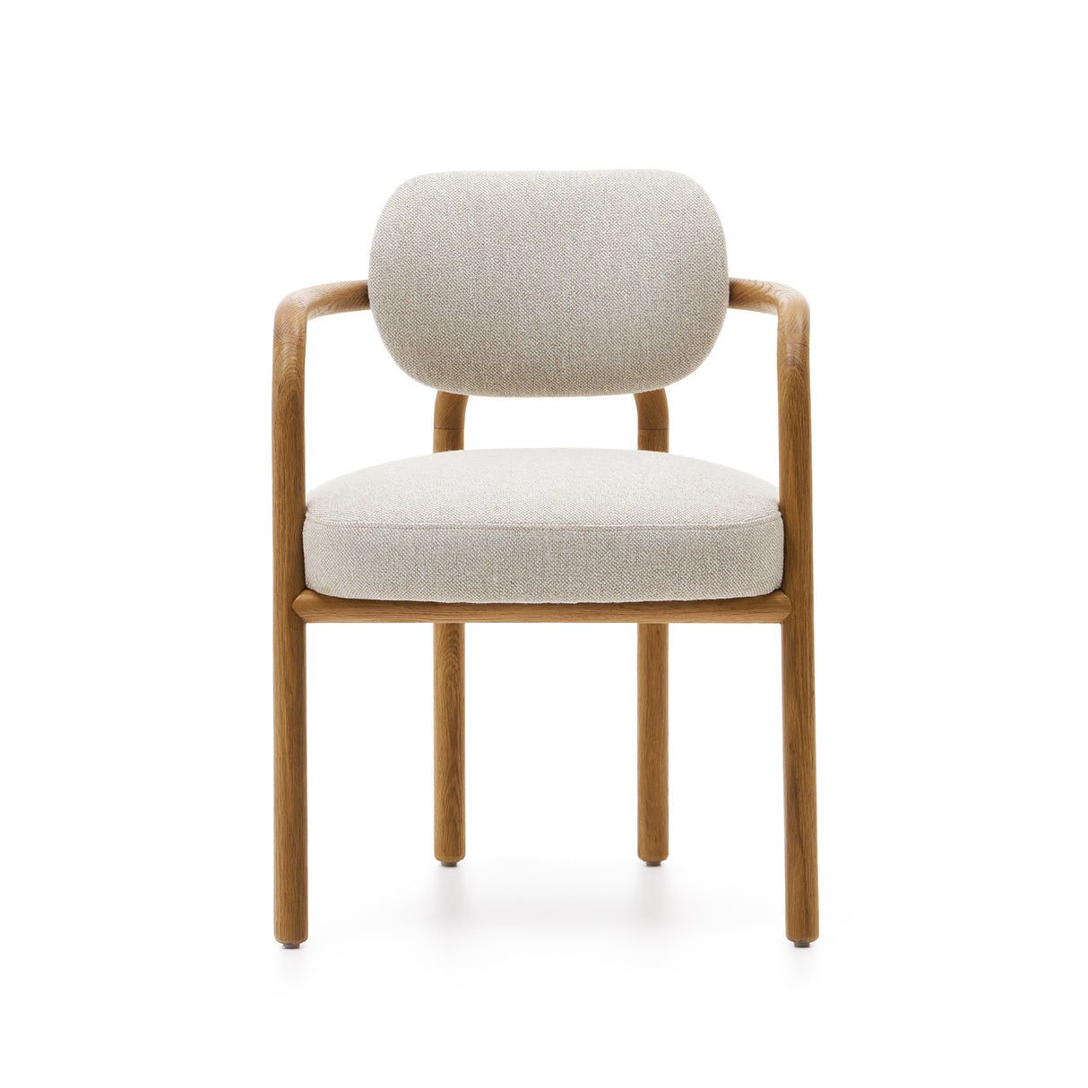 Melqui beige Stuhl aus massiver Eiche mit natürlichem Finish - ZEN ZONE Furniture
