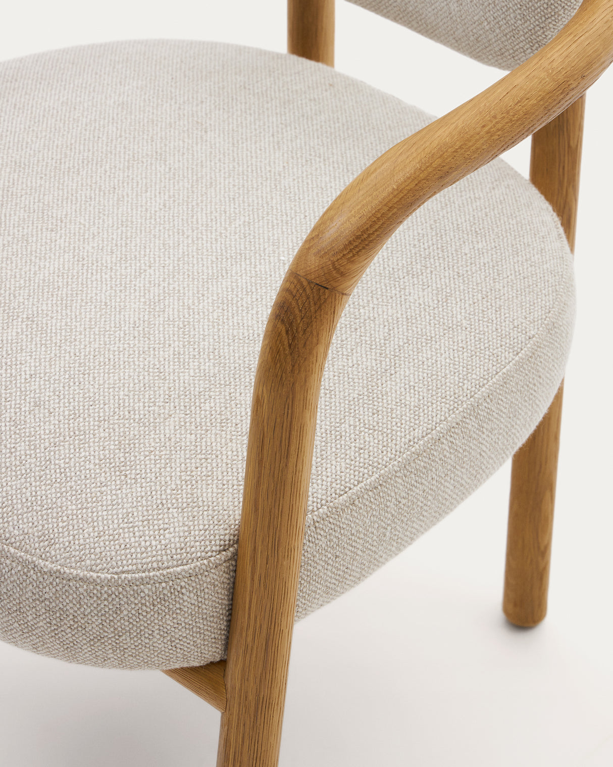 Melqui beige Stuhl aus massiver Eiche mit natürlichem Finish - ZEN ZONE Furniture