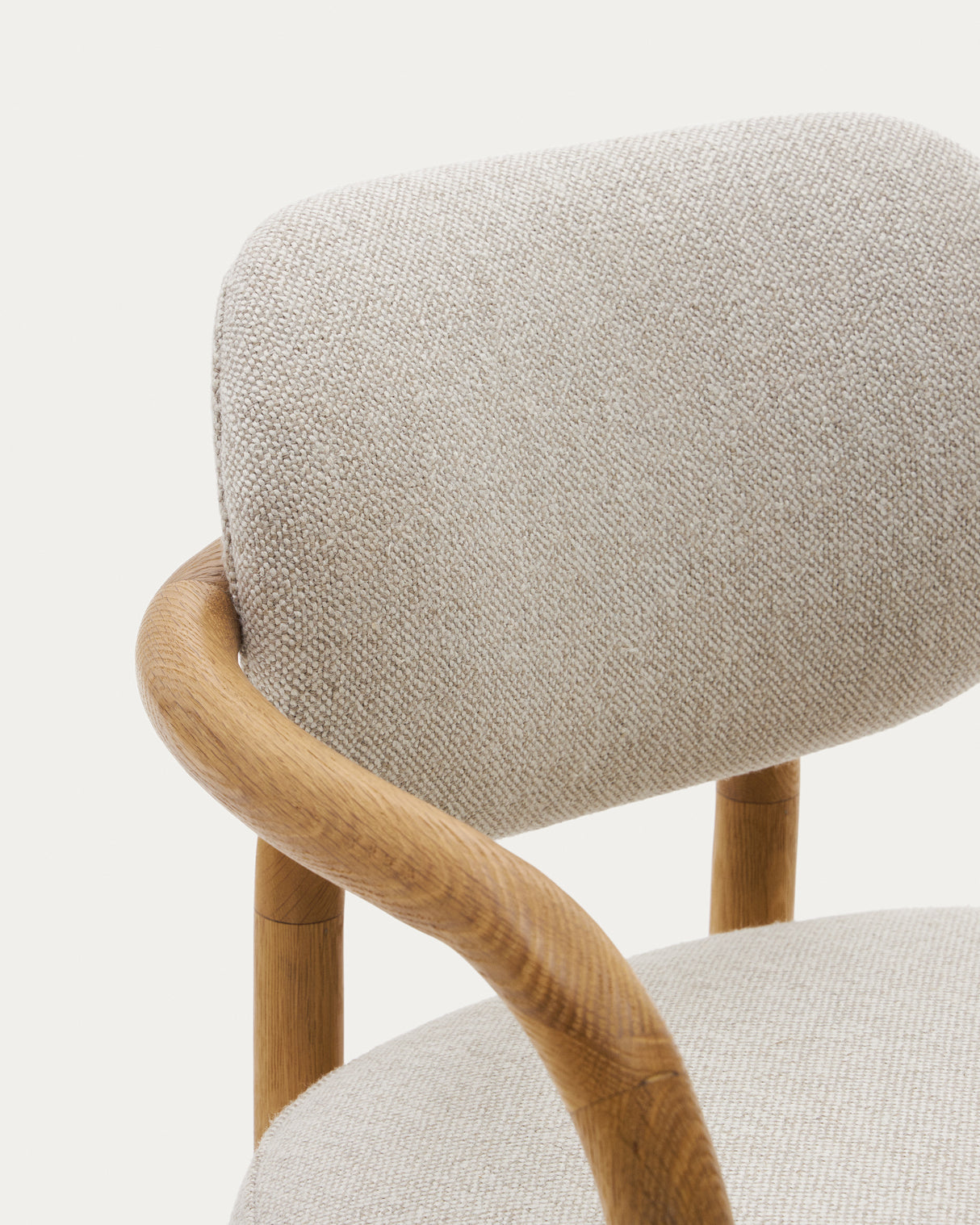 Melqui beige Stuhl aus massiver Eiche mit natürlichem Finish - ZEN ZONE Furniture