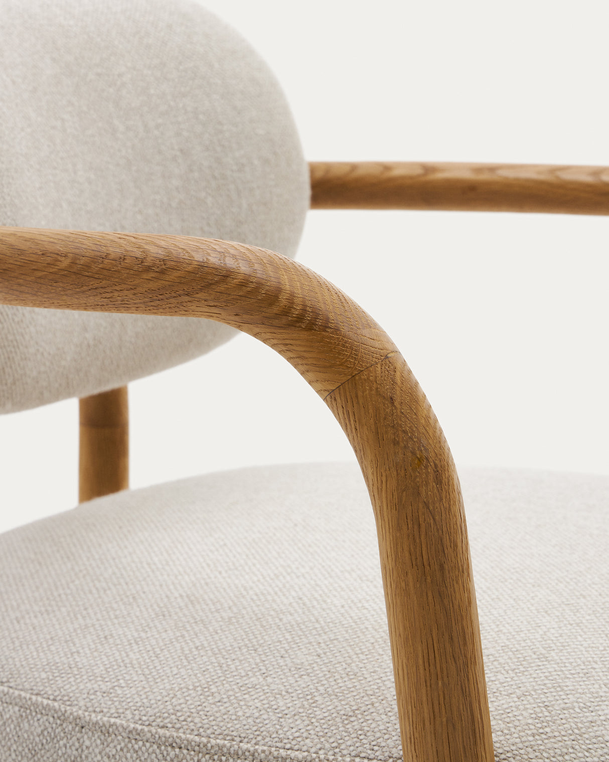 Melqui beige Stuhl aus massiver Eiche mit natürlichem Finish - ZEN ZONE Furniture