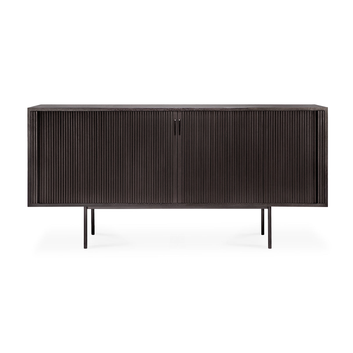 Roller Max Sideboard - lackiertes Teak - off black - 2 Schiebetüren - 168 x 45 x 80 cm - ZEN ZONE Furniture