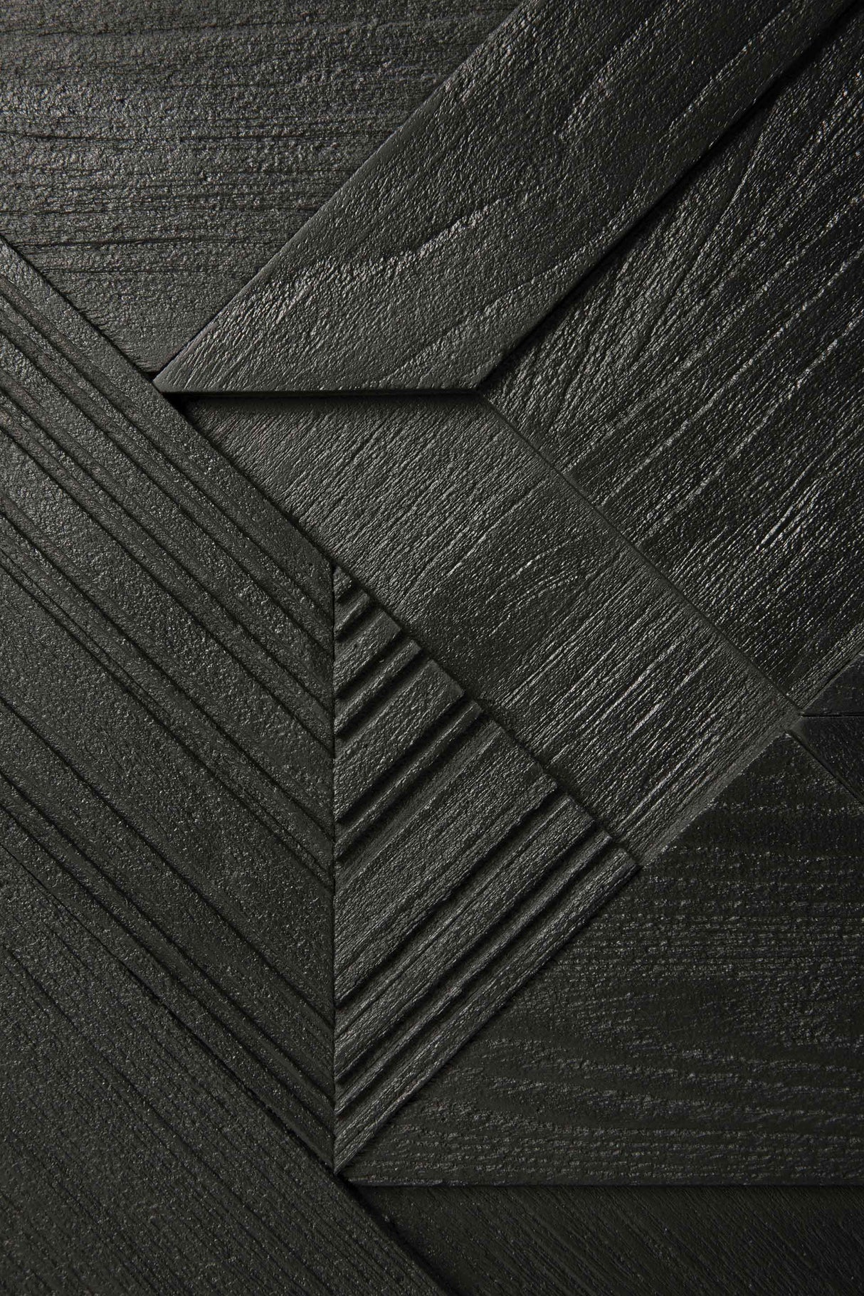 Graphic Sideboard - lackiertes Teak - schwarz - 4 Türen - 224 x 45 x 80 cm - ZEN ZONE Furniture