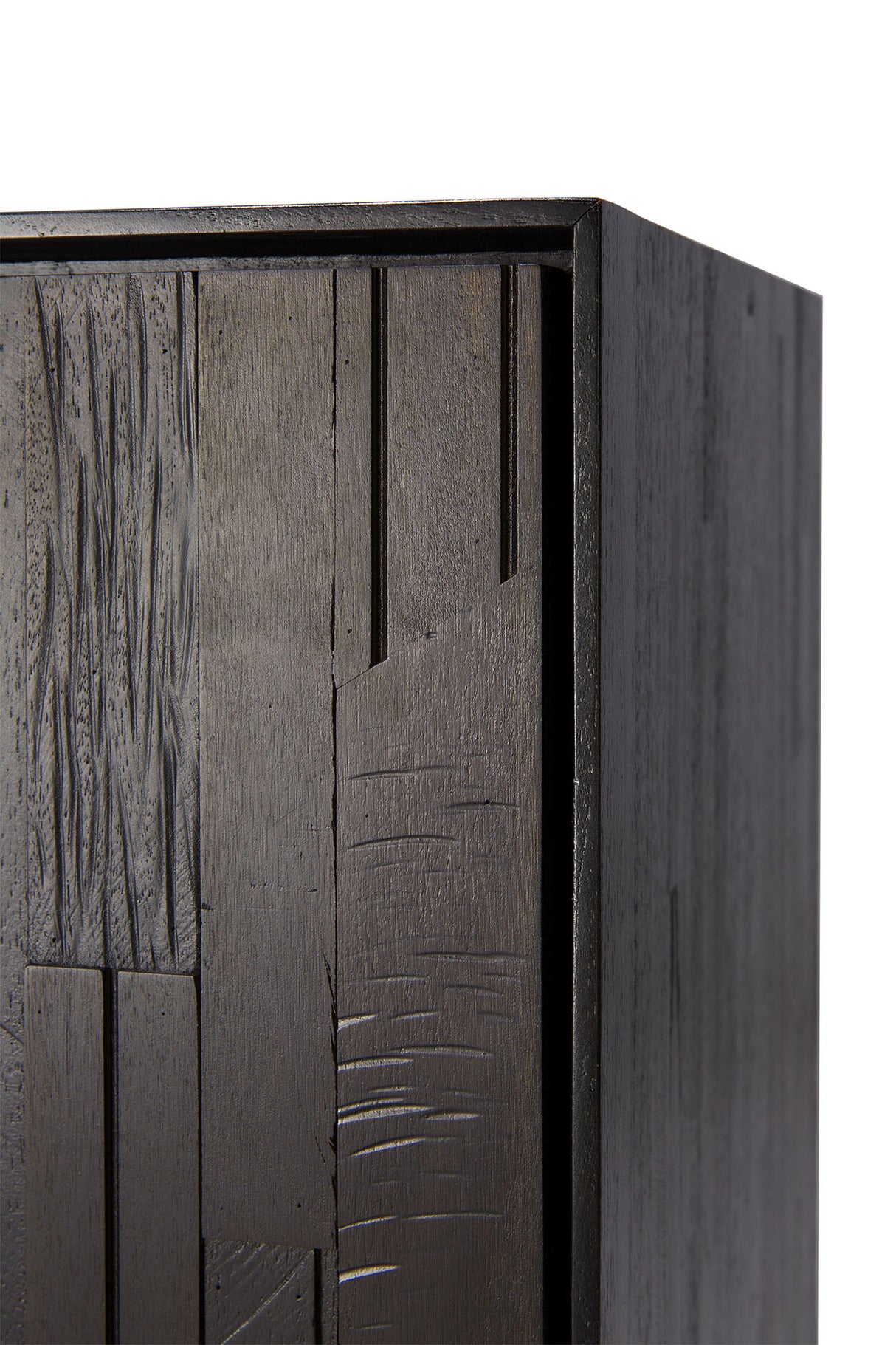 Mosaic Sideboard - lackiertes Teak - off black - 4 Türen - 227 x 45 x 82 cm - ZEN ZONE Furniture