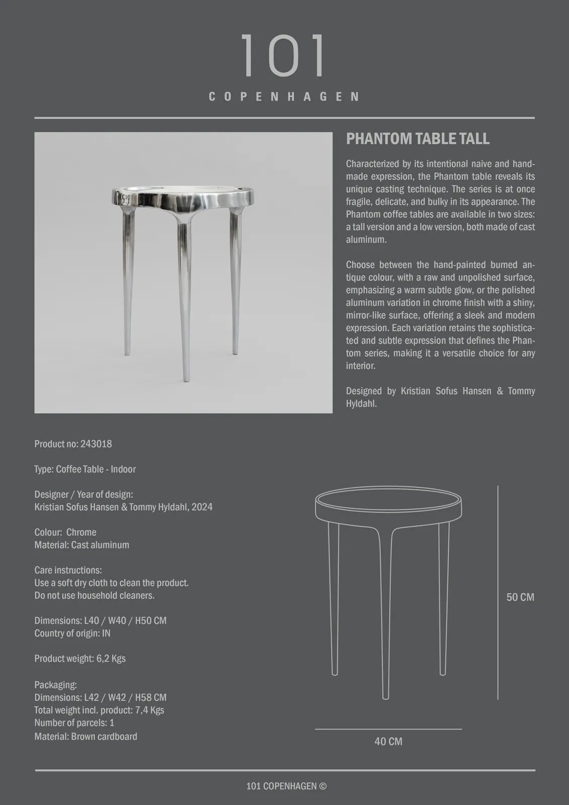 Beistelltisch Phantom aus Metall in Chrom von 101 Copenhagen – Bild 7
