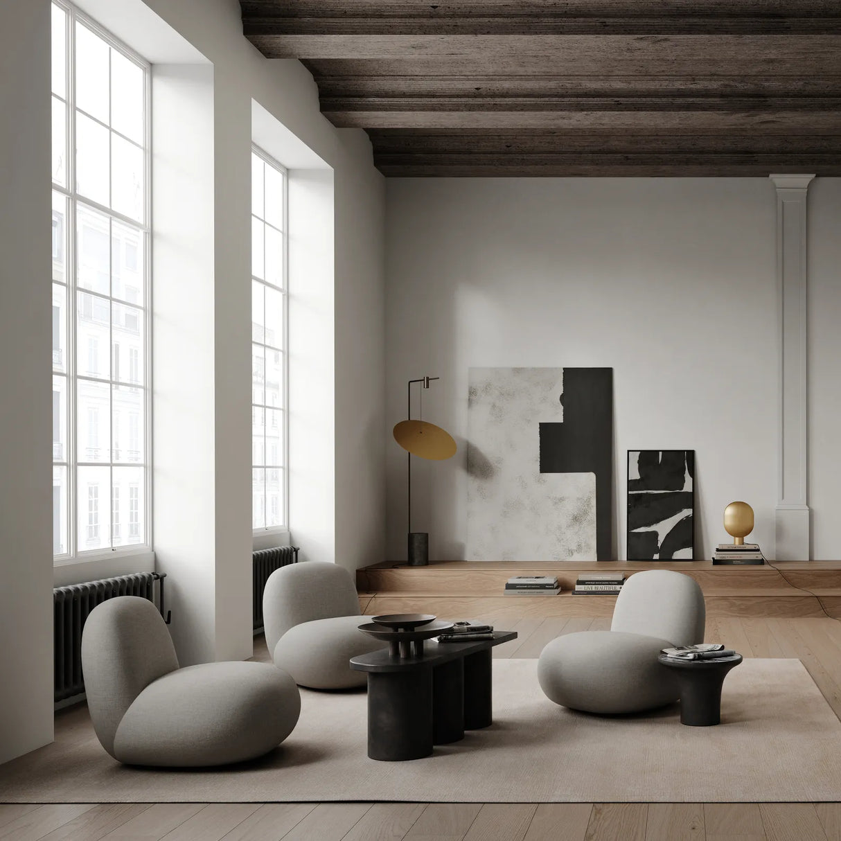 Beistelltisch Trumpet aus Faserbeton, Marmor oder Glas, Niedrig von 101 Copenhagen – Bild 2