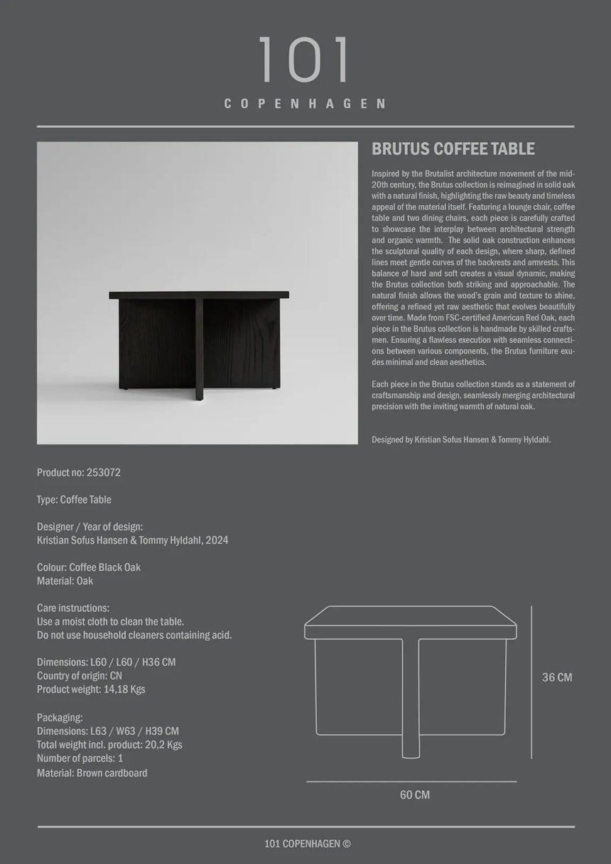 Brutus Couchtisch aus Eiche in Coffee Black Oak von 101 Copenhagen – Bild 5