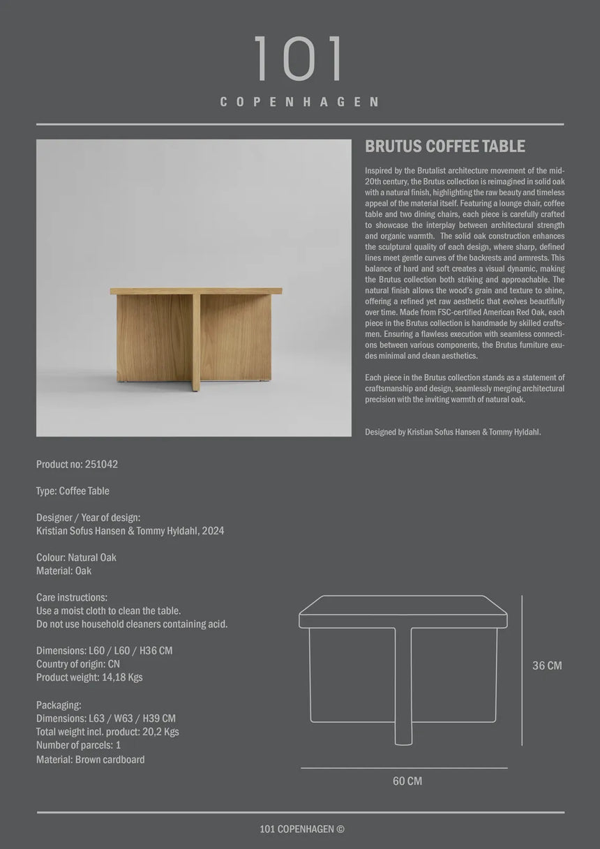 Brutus Couchtisch aus Eiche in Natural Oak von 101 Copenhagen – Bild 7