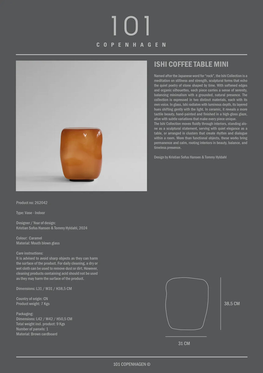 Couchtisch Ishi aus Glas in Caramel, Mini von 101 Copenhagen – Bild 5