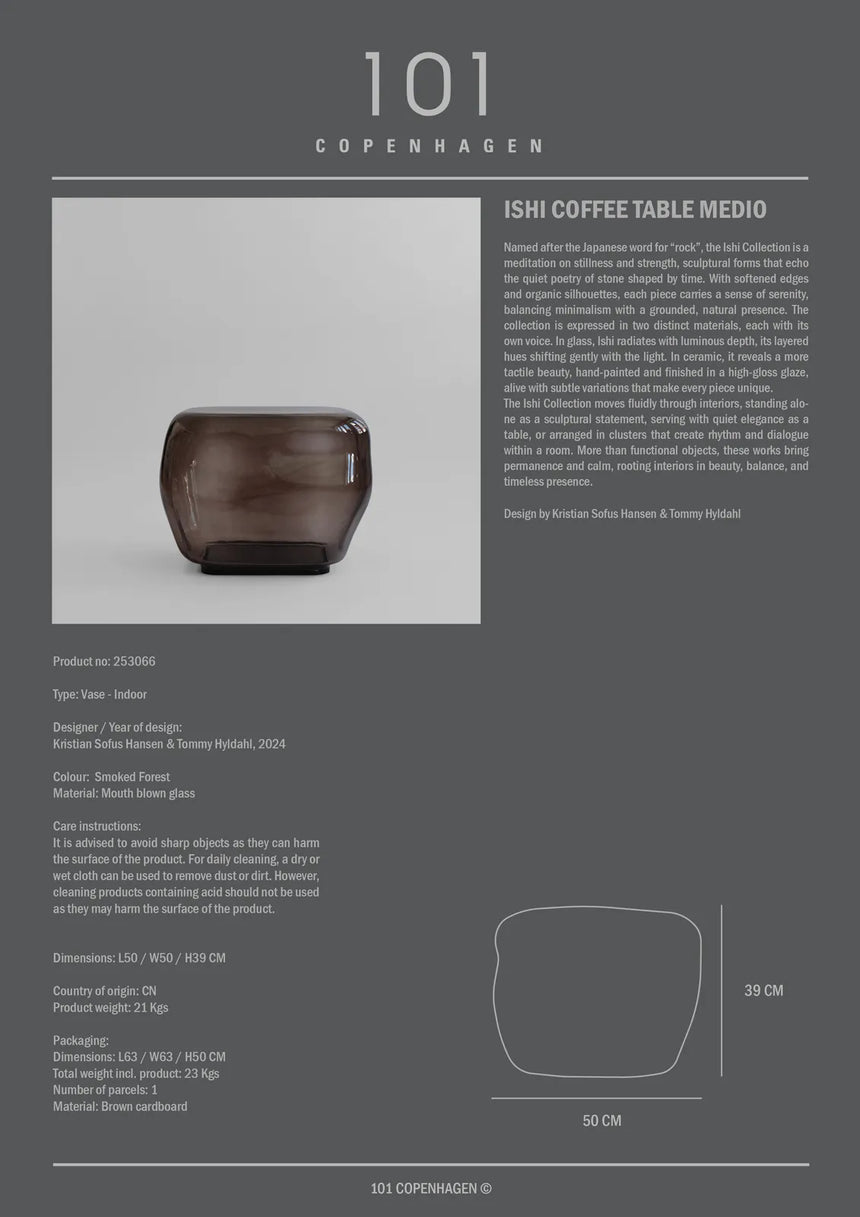 Couchtisch Ishi aus Glas in Smoked Forest, Medio von 101 Copenhagen – Bild 5