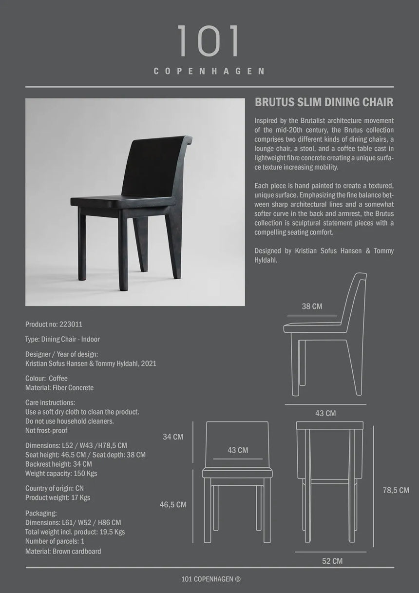 Essstuhl Brutus Slim aus Eiche oder Faserbeton von 101 Copenhagen – Bild 12