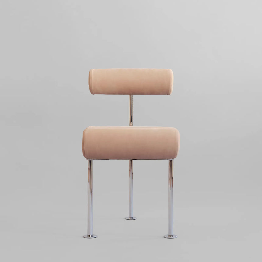Essstuhl Hiro aus Edelstahl und Leder in Nubuck von 101 Copenhagen – Bild 1