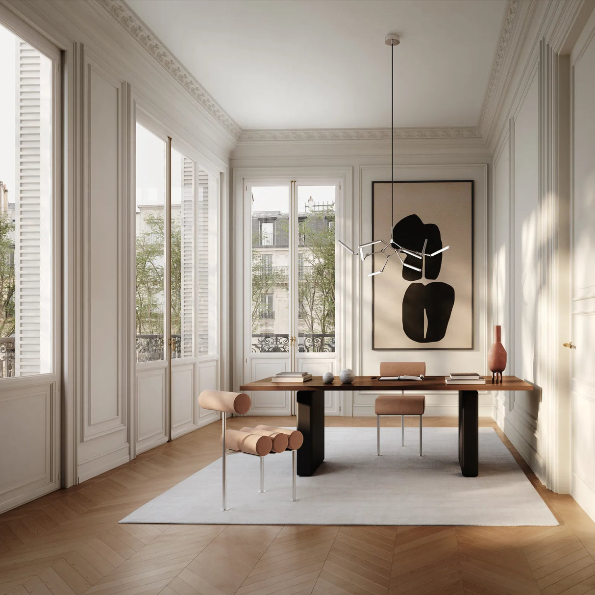 Essstuhl Hiro aus Edelstahl und Leder in Nubuck von 101 Copenhagen – Bild 5