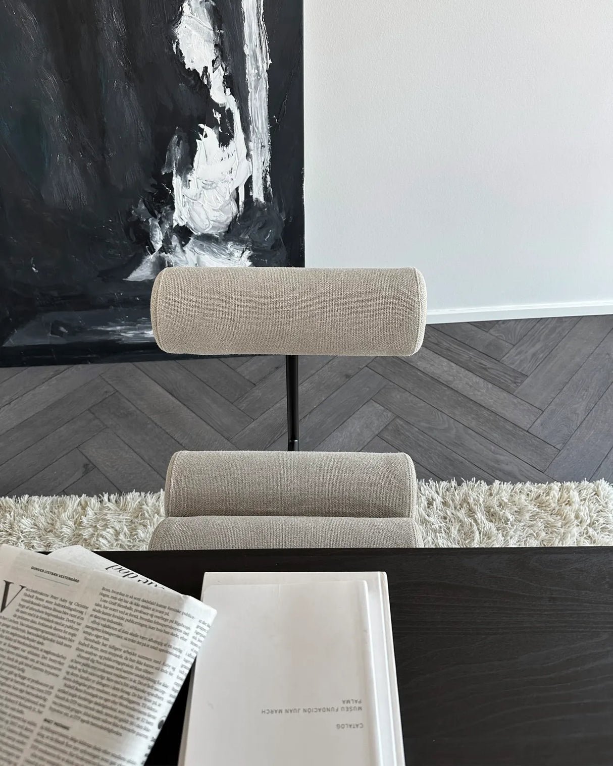 Essstuhl Hiro, aus Leinen in Sand, schwarze Beine von 101 Copenhagen – Bild 3