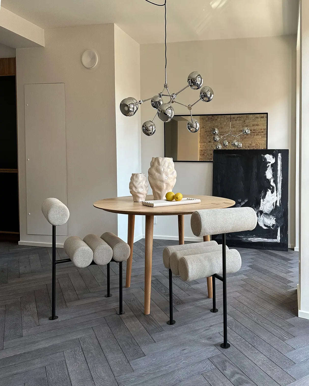 Essstuhl Hiro, aus Leinen in Sand, schwarze Beine von 101 Copenhagen – Bild 5