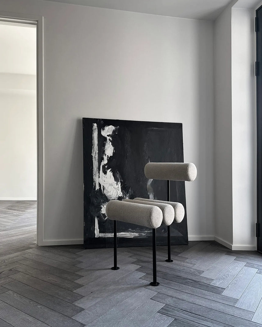 Essstuhl Hiro, aus Leinen in Sand, schwarze Beine von 101 Copenhagen – Bild 7