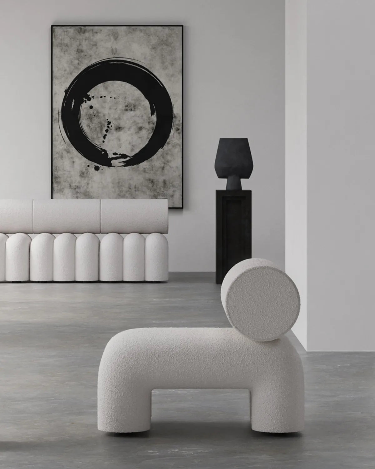 Sessel Foku aus Bouclé in Off White von 101 Copenhagen – Bild 12