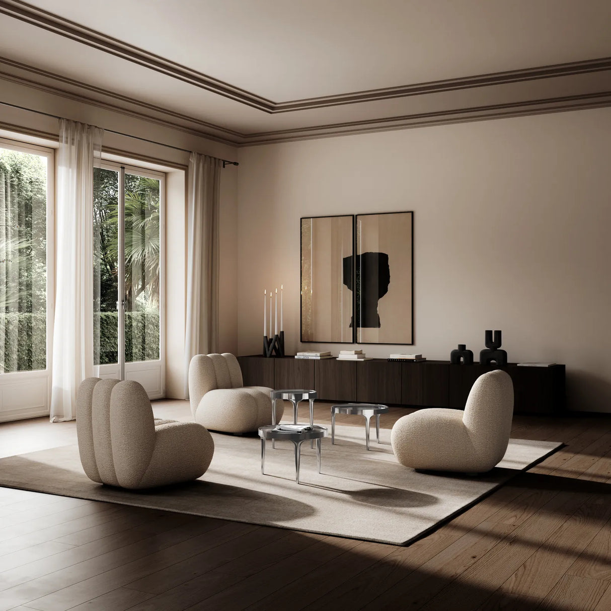 Sessel Toe aus Bouclé in Smoked Sand, 80×70×72 cm von 101 Copenhagen – Bild 2