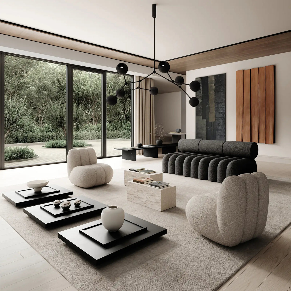 Sessel Toe aus Bouclé in Smoked Sand, 80×70×72 cm von 101 Copenhagen – Bild 3