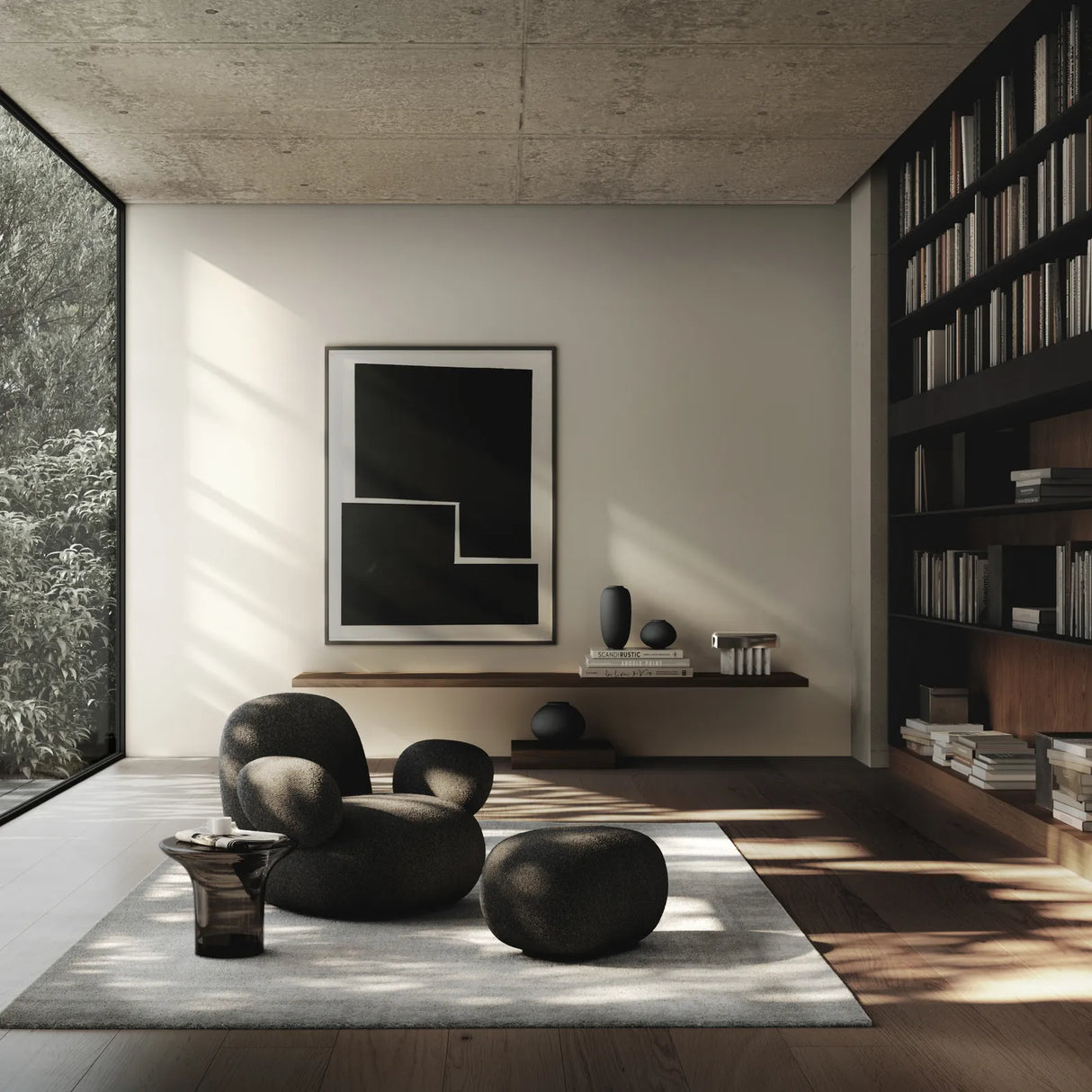 Sessel Toe mit Armlehnen, aus Bouclé in Deep Taupe, 100×94×80 cm von 101 Copenhagen – Bild 2