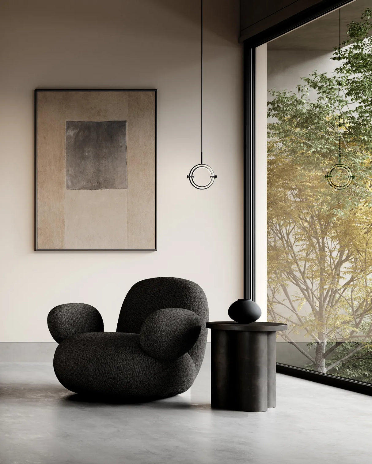 Sessel Toe mit Armlehnen, aus Bouclé in Deep Taupe, 100×94×80 cm von 101 Copenhagen – Bild 6