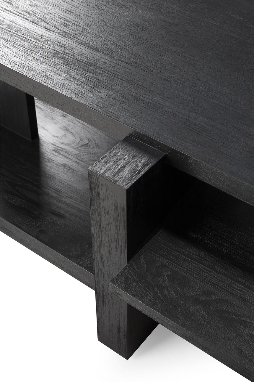 Abstract Couchtisch - lackiertes Teak - schwarz - rechteckig - ZEN ZONE