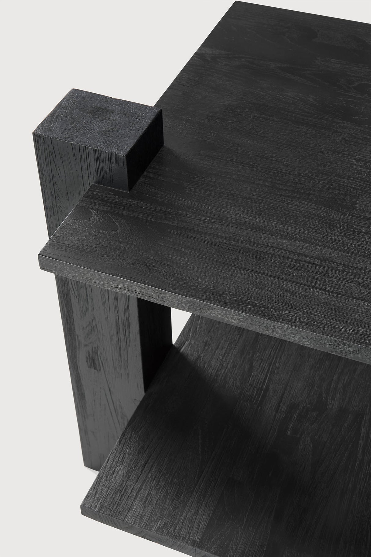 Abstract Beistelltisch - lackiertes Teak - schwarz - rechteckig - 56 x 52 x 49 cm - ZEN ZONE Furniture