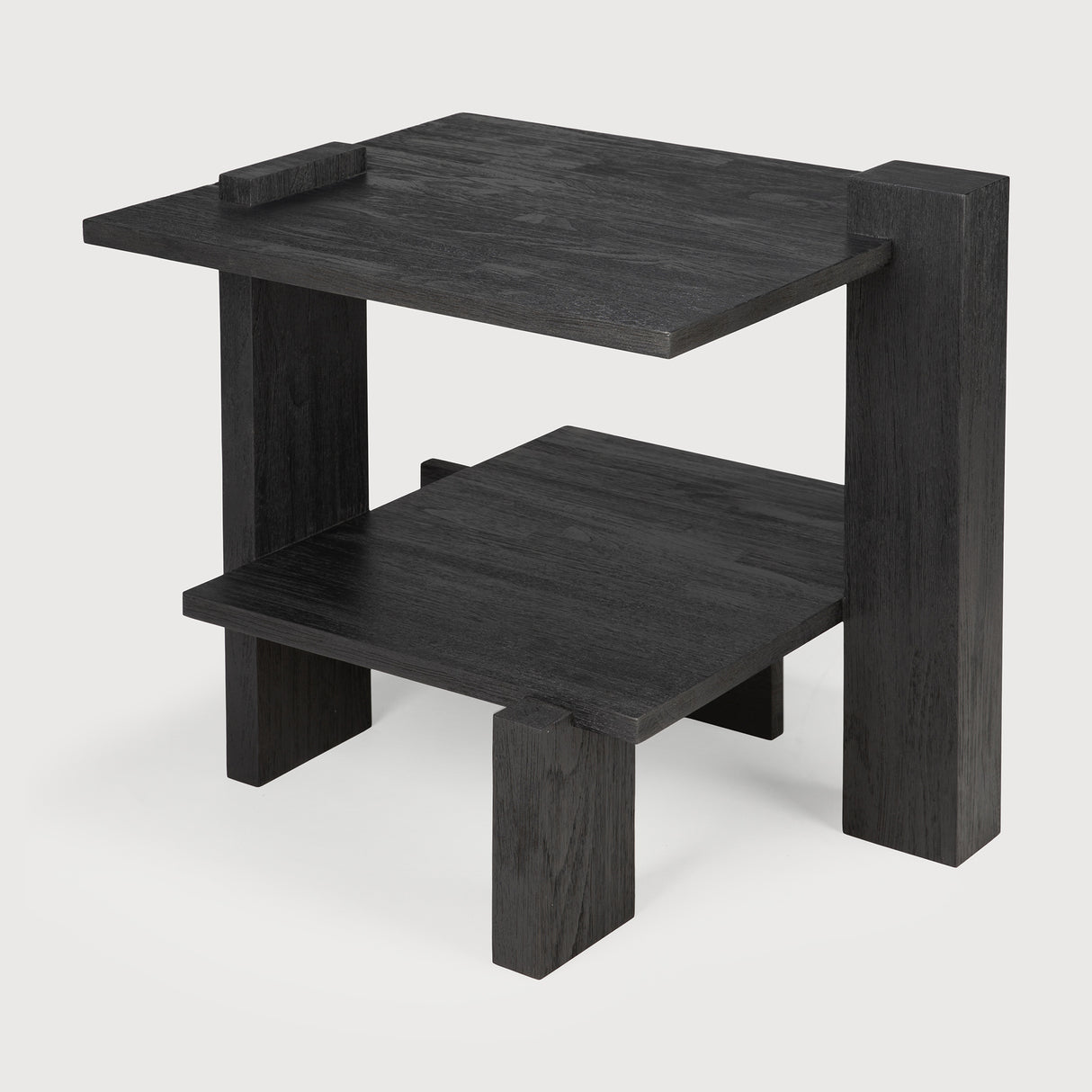 Abstract Beistelltisch - lackiertes Teak - schwarz - rechteckig - 56 x 52 x 49 cm - ZEN ZONE Furniture
