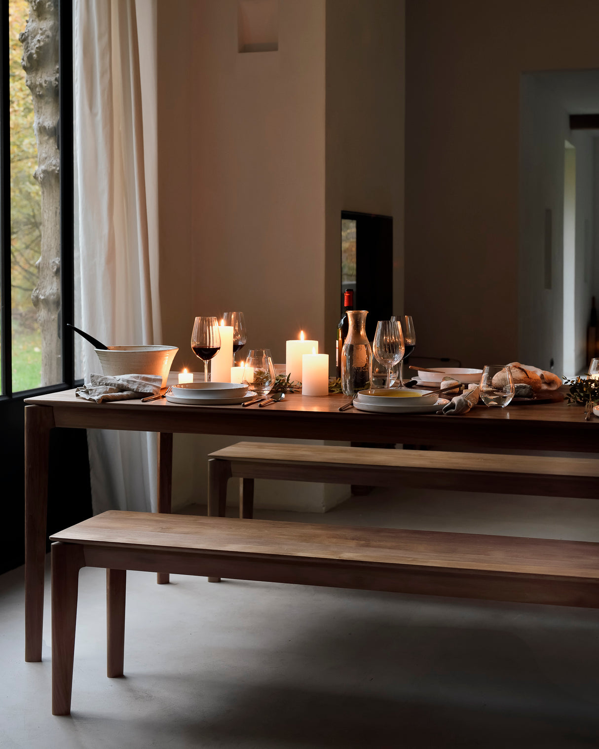 Bok Sitzbank - Teak - 186 x 35 x 46 cm - ZEN ZONE Furniture