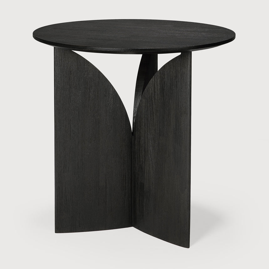 Fin Beistelltisch - lackiertes Teak - schwarz - rund - 50 x 50 x 50 cm - ZEN ZONE Furniture