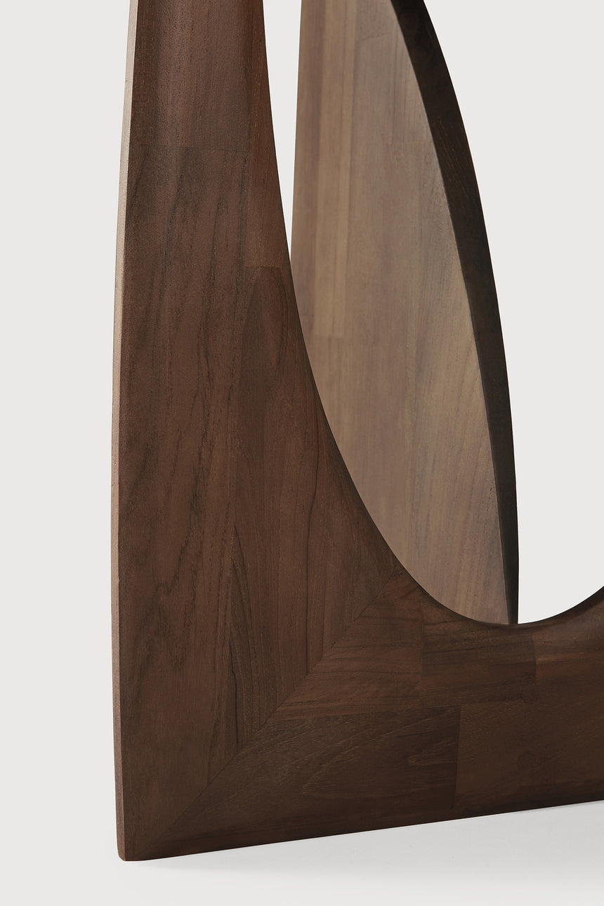 Geometric Beistelltisch - lackiertes Teak - braun - rund - 51 x 51 x 50 cm - ZEN ZONE Furniture