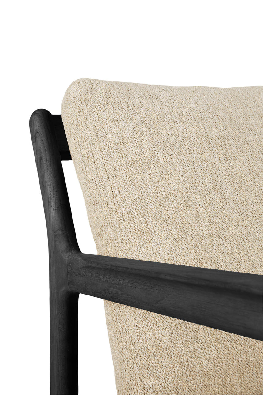Jack Gartensofa - lackiertes Teak - schwarz - Naturstoff - 2+ Sitzer - 180 x 90 x 74 cm - ZEN ZONE