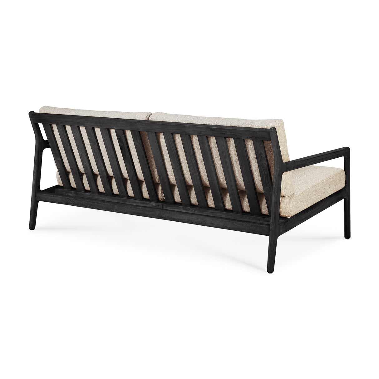 Jack Gartensofa - lackiertes Teak - schwarz - Naturstoff - 2+ Sitzer - 180 x 90 x 74 cm - ZEN ZONE