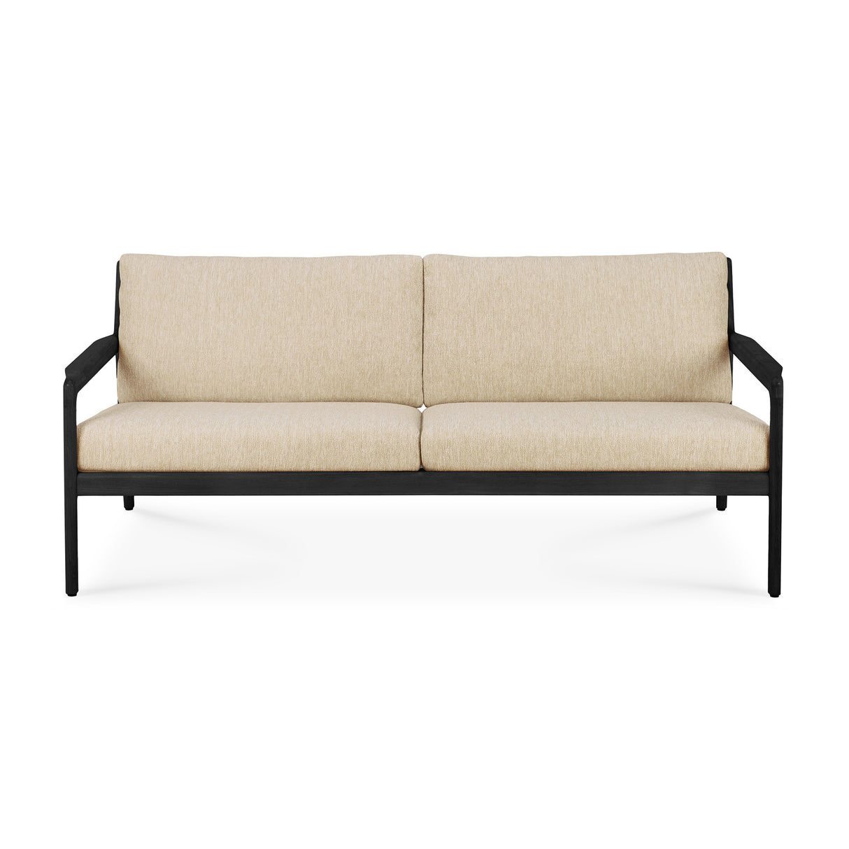 Jack Gartensofa - lackiertes Teak - schwarz - Naturstoff - 2+ Sitzer - 180 x 90 x 74 cm - ZEN ZONE