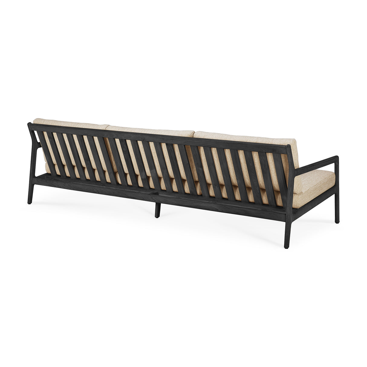 Jack Gartensofa - lackiertes Teak - schwarz - Naturstoff - 3+ Sitzer - 265 x 90 x 74 cm - ZEN ZONE