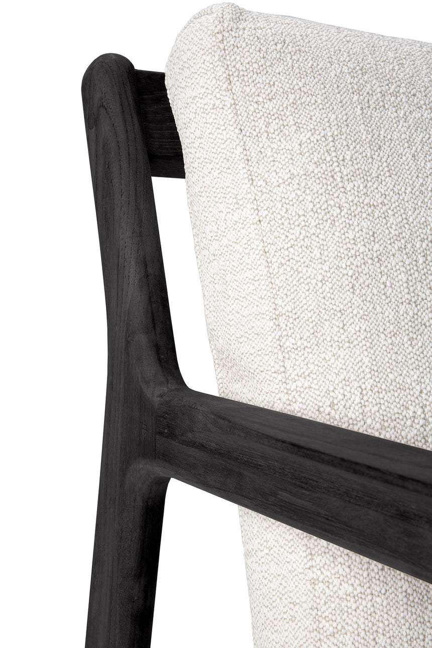 Jack Gartensofa - lackiertes Teak - schwarz - Off White Stoff - 3+ Sitzer - 265 x 90 x 74 cm - ZEN ZONE