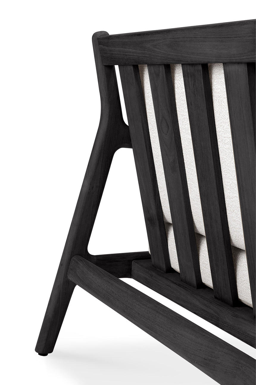 Jack Gartensofa - lackiertes Teak - schwarz - Off White Stoff - 3+ Sitzer - 265 x 90 x 74 cm - ZEN ZONE