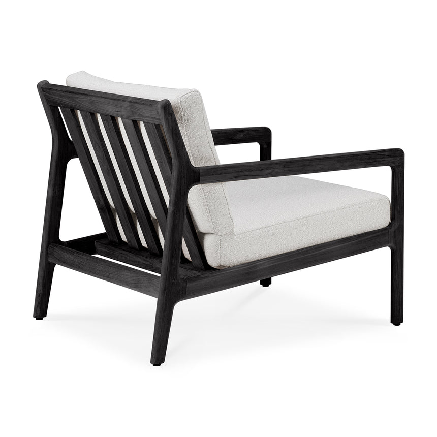 Jack Garten-Loungestuhl - lackiertes Teak - schwarz - Off White Stoff - 76 x 90 x 74 cm - ZEN ZONE