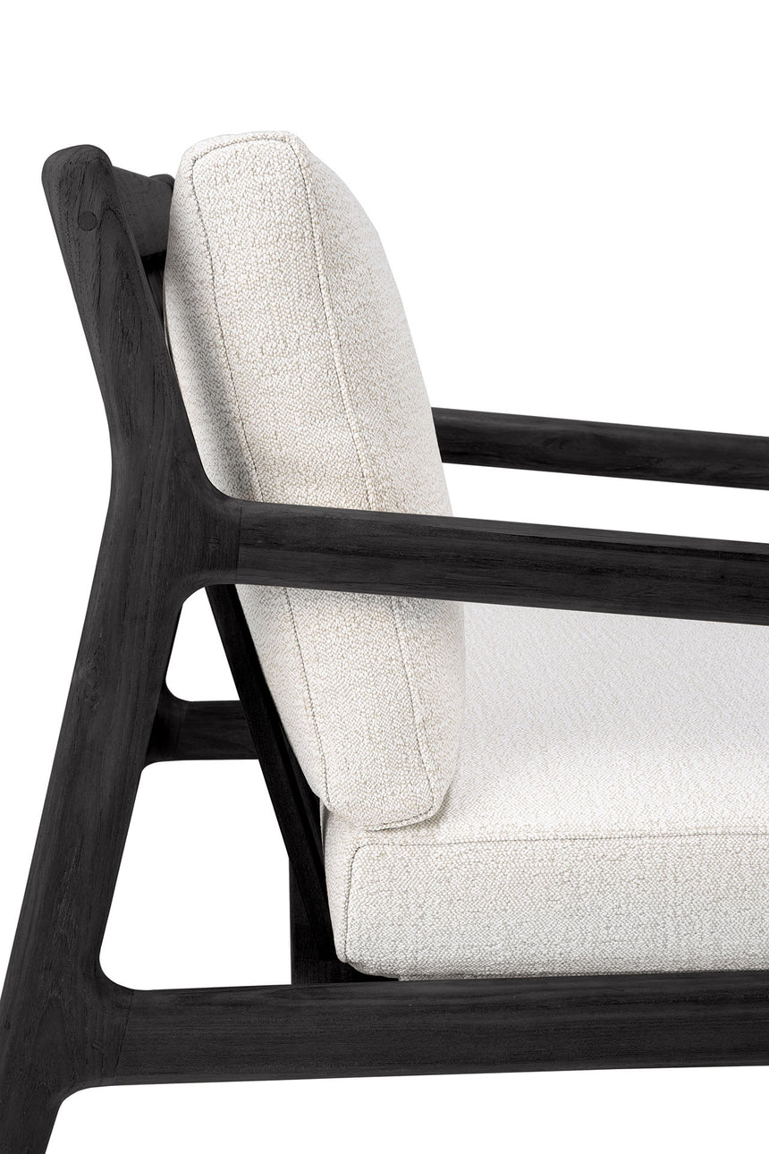 Jack Garten-Loungestuhl - lackiertes Teak - schwarz - Off White Stoff - 76 x 90 x 74 cm - ZEN ZONE