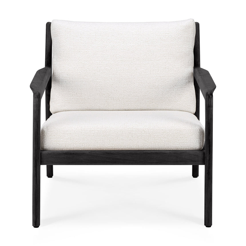 Jack Garten-Loungestuhl - lackiertes Teak - schwarz - Off White Stoff - 76 x 90 x 74 cm - ZEN ZONE