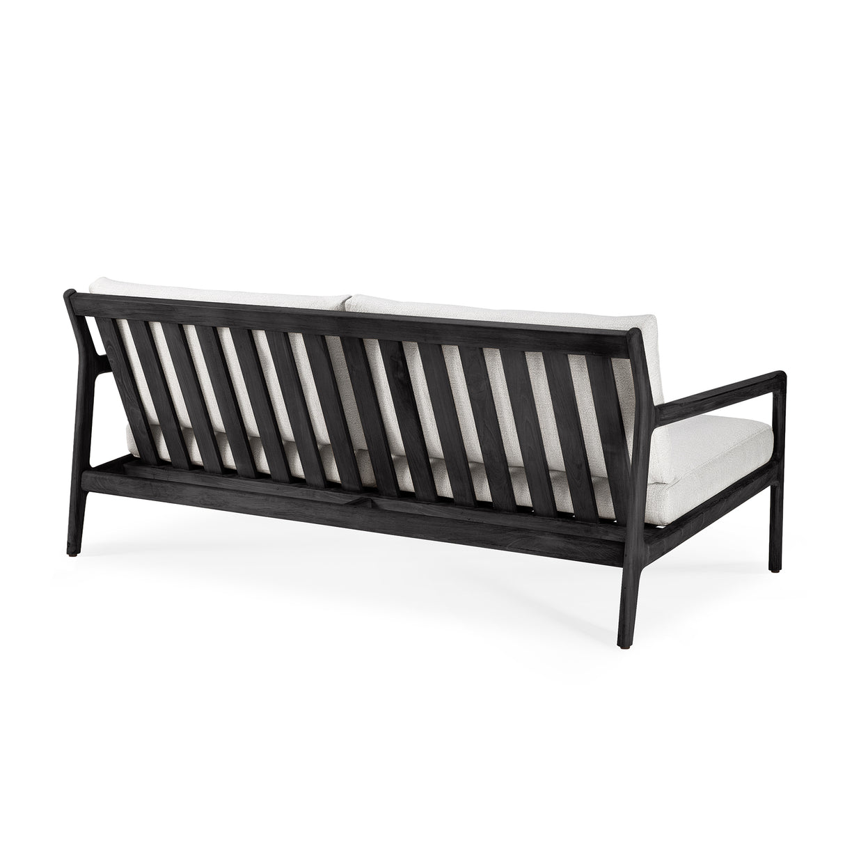 Jack Gartensofa - lackiertes Teak - schwarz - Off White Stoff - 2+ Sitzer - 180 x 90 x 74 cm - ZEN ZONE