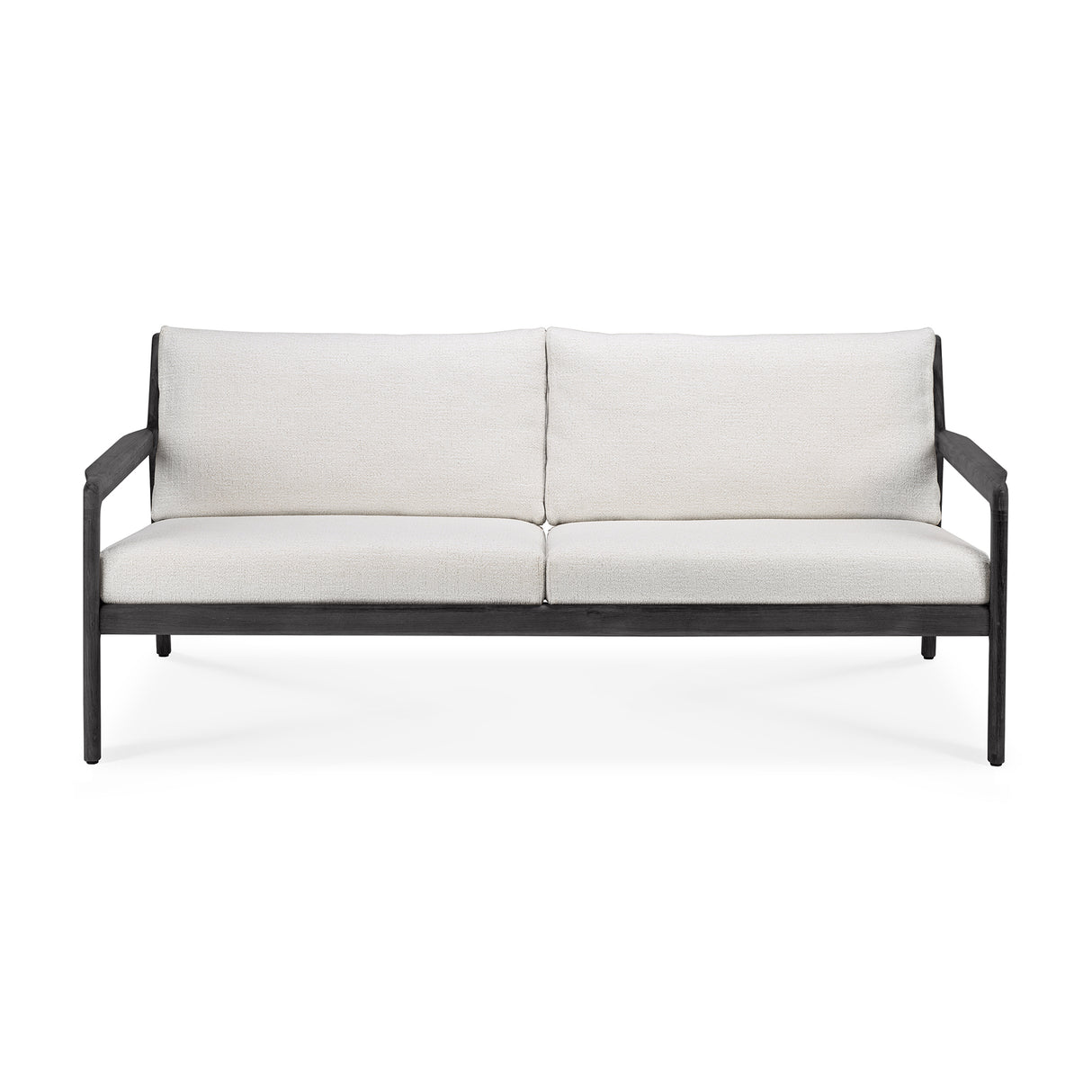 Jack Gartensofa - lackiertes Teak - schwarz - Off White Stoff - 2+ Sitzer - 180 x 90 x 74 cm - ZEN ZONE