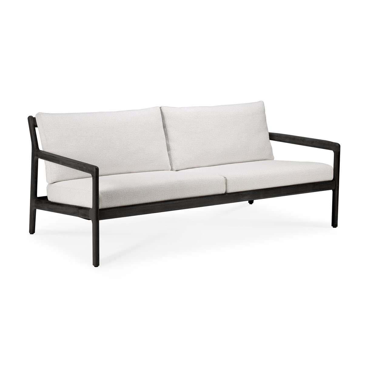 Jack Gartensofa - lackiertes Teak - schwarz - Off White Stoff - 2+ Sitzer - 180 x 90 x 74 cm - ZEN ZONE