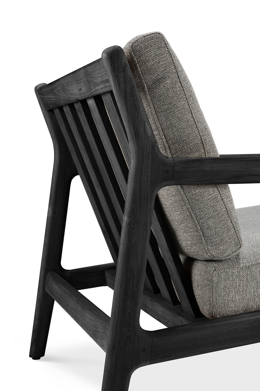 Jack Garten-Loungestuhl - lackiertes Teak - schwarz - Mocha Stoff - 76 x 90 x 74 cm - ZEN ZONE