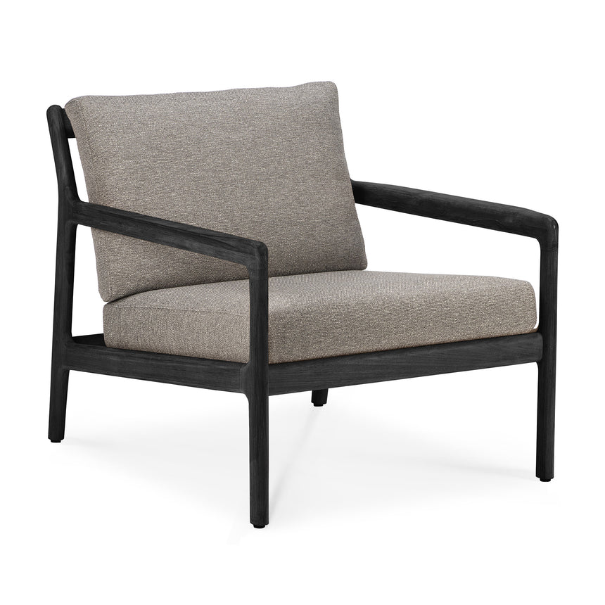 Jack Garten-Loungestuhl - lackiertes Teak - schwarz - Mocha Stoff - 76 x 90 x 74 cm - ZEN ZONE