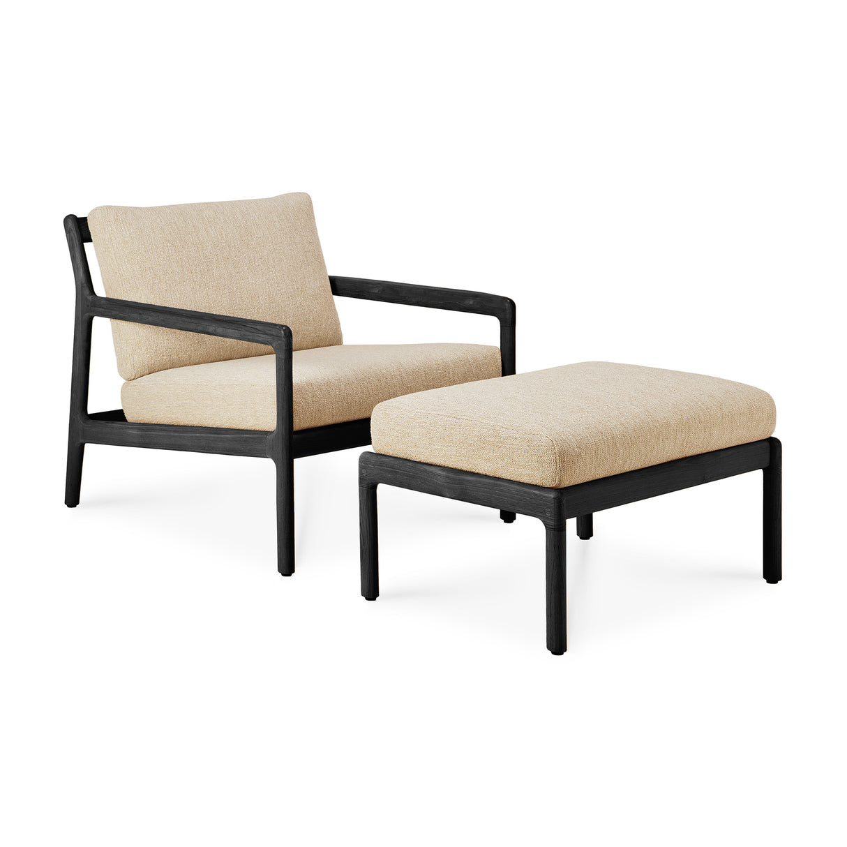 Jack Gartenhocker - lackiertes Teak - schwarz - Naturstoff - 71 x 54 x 41 cm - ZEN ZONE