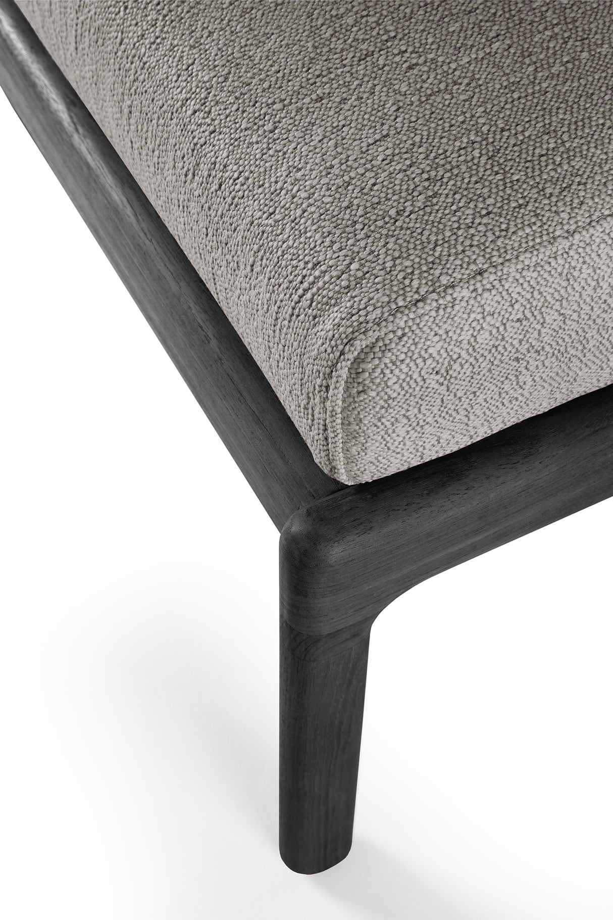 Jack Gartenhocker - lackiertes Teak - schwarz - Mocha Stoff - 71 x 54 x 41 cm - ZEN ZONE