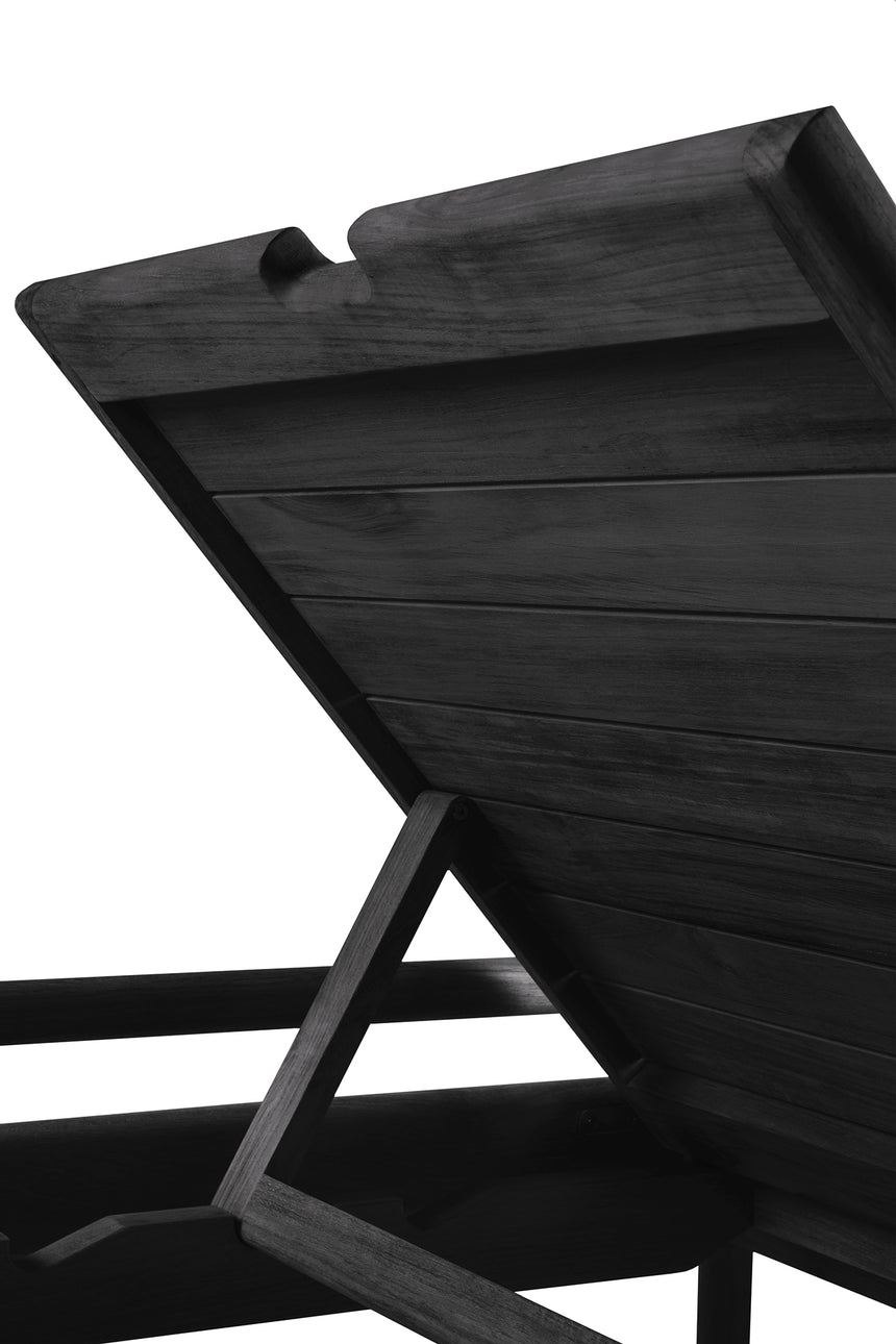 Jack Gartenliegegestell - lackiertes Teak - schwarz - 216 x 84 x 34 cm - ZEN ZONE