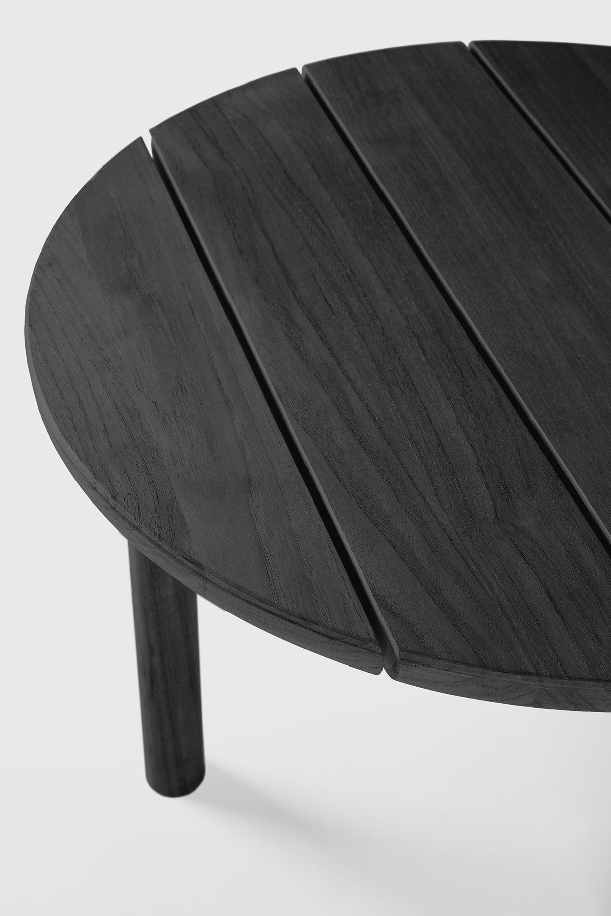 Quatro Garten-Beistelltisch - lackiertes Teak - schwarz - rund - 59 x 59 x 38 cm - ZEN ZONE Furniture