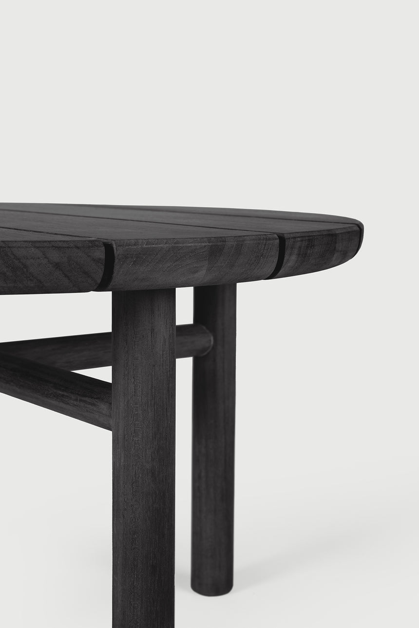 Quatro Garten-Beistelltisch - lackiertes Teak - schwarz - rund - 59 x 59 x 38 cm - ZEN ZONE Furniture